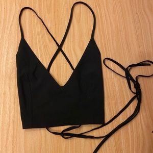 Shein Open Back Tie Crop Tank